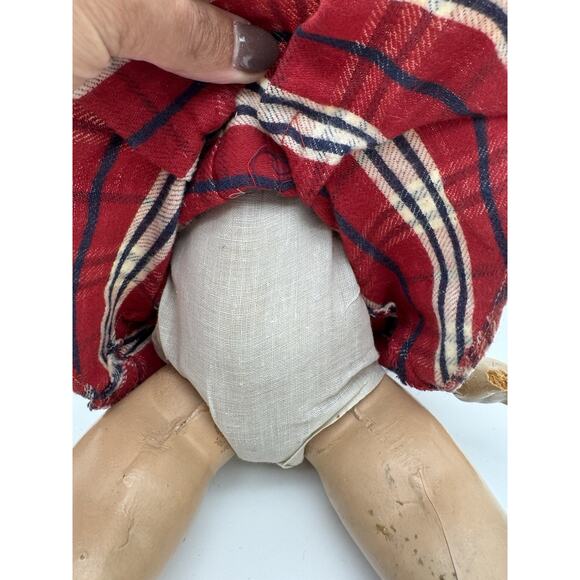 Halloween Creepy VTG Sleepy Flirty Eyes Composition Girl Doll 18 Inch Blonde - Picture 10 of 13